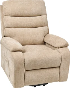 Sedia reclinabile elettrica RISE Poggiapiedi a scomparsa Tessuto Beige
