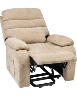 Sedia reclinabile elettrica RISE Poggiapiedi a scomparsa Tessuto Beige