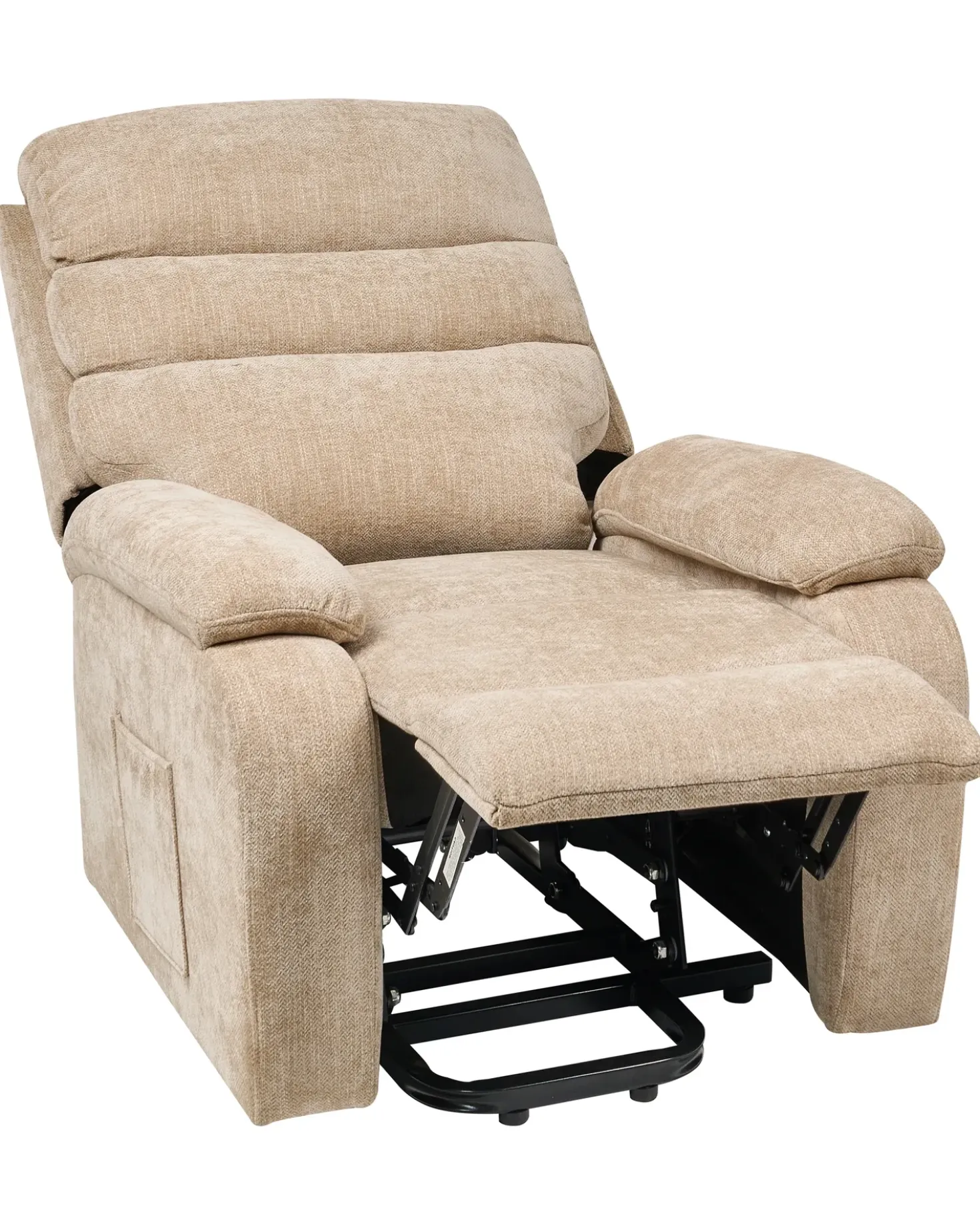 Sedia reclinabile elettrica RISE Poggiapiedi a scomparsa Tessuto Beige