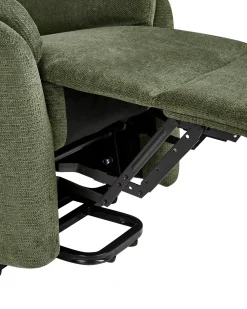 Sedia reclinabile elettrica ELEGY Poggiapiedi a scomparsa Tessuto Verde