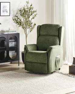 Sedia reclinabile elettrica ELEGY Poggiapiedi a scomparsa Tessuto Verde