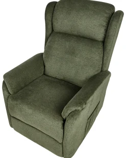 Sedia reclinabile elettrica ELEGY Poggiapiedi a scomparsa Tessuto Verde