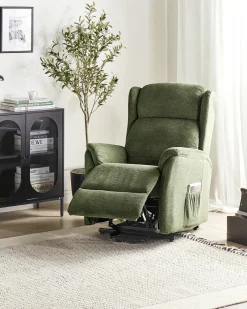 Sedia reclinabile elettrica ELEGY Poggiapiedi a scomparsa Tessuto Verde