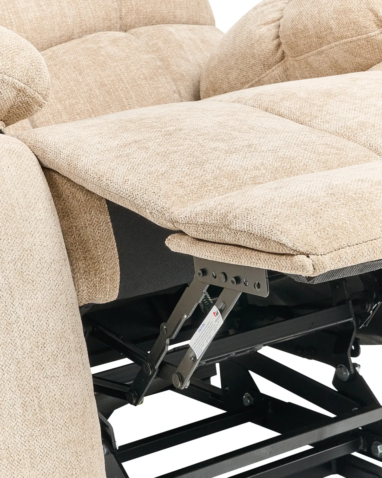 Sedia reclinabile elettrica ARES Poggiapiedi a scomparsa Tessuto Beige