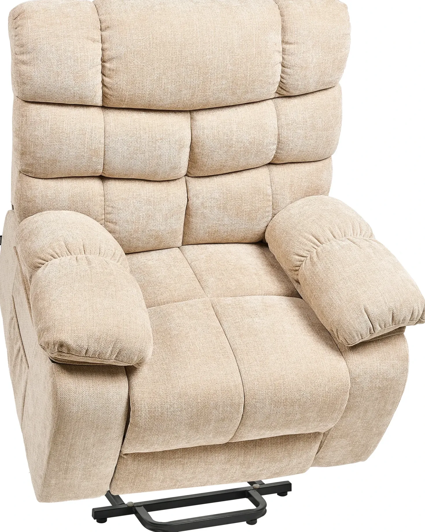 Sedia reclinabile elettrica ARES Poggiapiedi a scomparsa Tessuto Beige