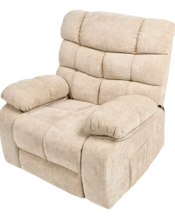 Sedia reclinabile elettrica ARES Poggiapiedi a scomparsa Tessuto Beige