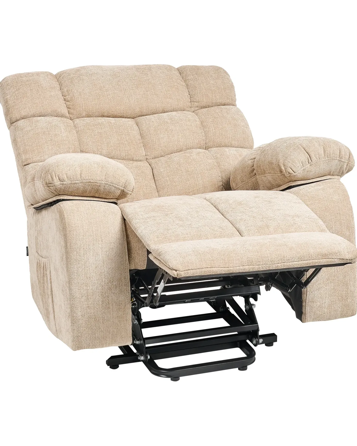 Sedia reclinabile elettrica ARES Poggiapiedi a scomparsa Tessuto Beige