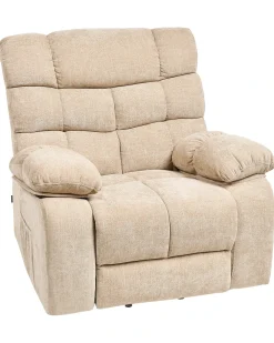 Sedia reclinabile elettrica ARES Poggiapiedi a scomparsa Tessuto Beige