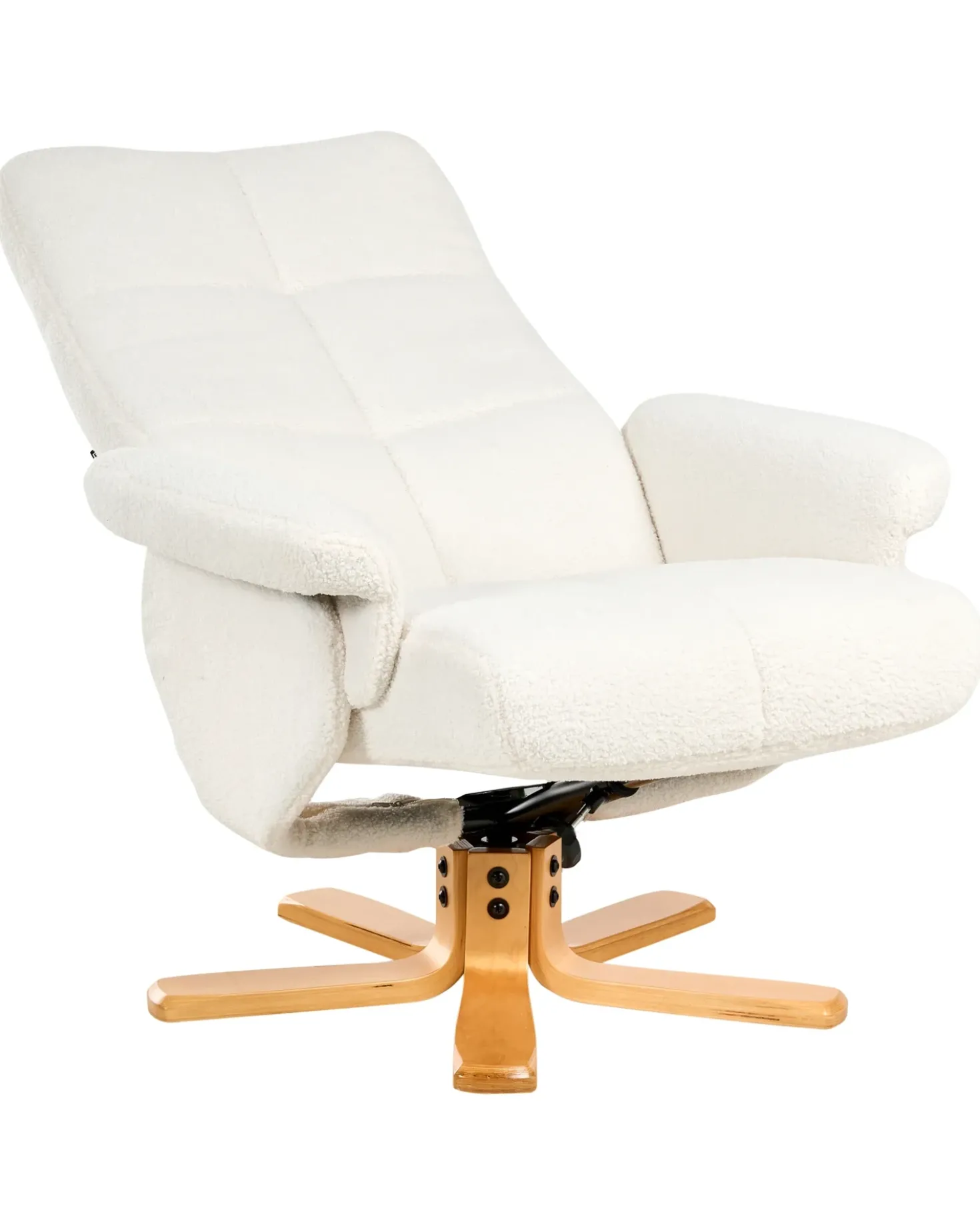 Sedia reclinabile EPSE con poggiapiedi Bouclé Bianco sporco