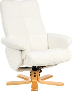 Sedia reclinabile EPSE con poggiapiedi Bouclé Bianco sporco