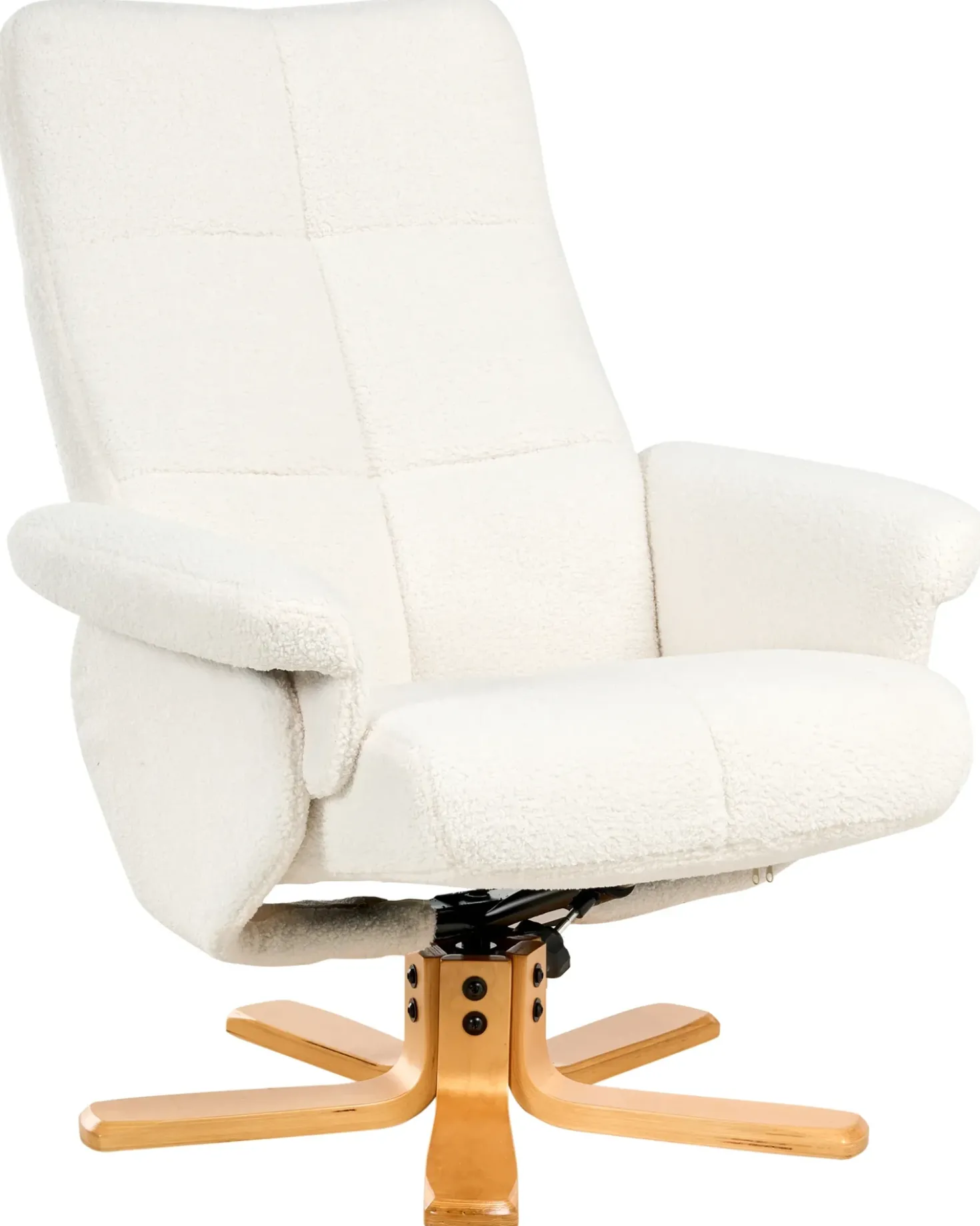 Sedia reclinabile EPSE con poggiapiedi Bouclé Bianco sporco