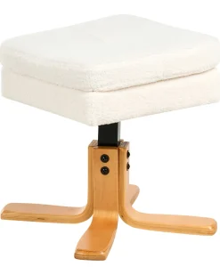 Sedia reclinabile EPSE con poggiapiedi Bouclé Bianco sporco