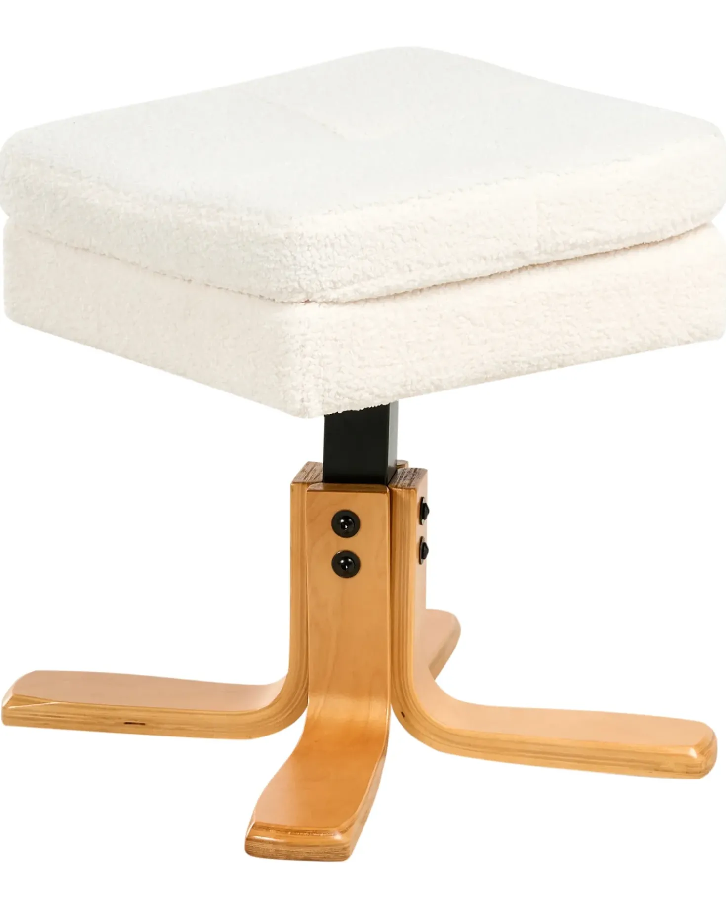 Sedia reclinabile EPSE con poggiapiedi Bouclé Bianco sporco