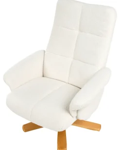 Sedia reclinabile EPSE con poggiapiedi Bouclé Bianco sporco