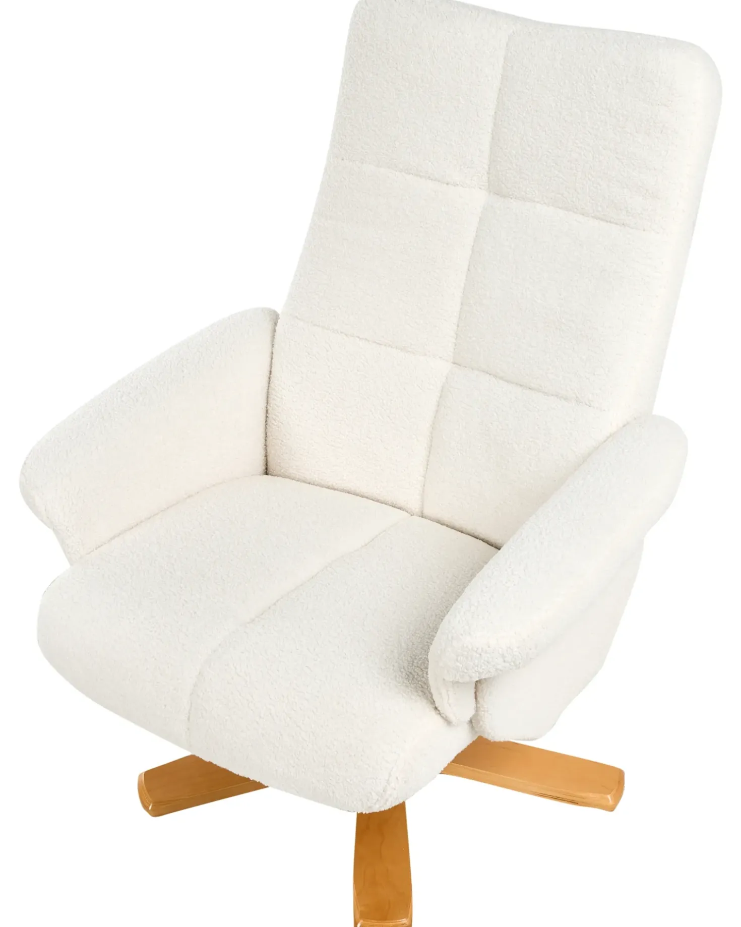 Sedia reclinabile EPSE con poggiapiedi Bouclé Bianco sporco
