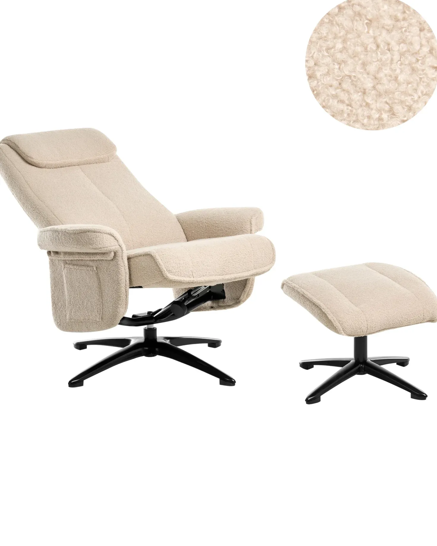 Sedia reclinabile GERAS Bouclé Beige