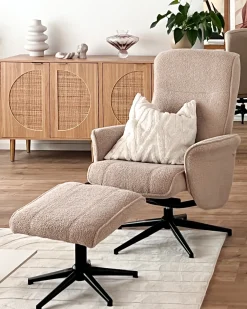Sedia reclinabile JAPET Bouclé Beige