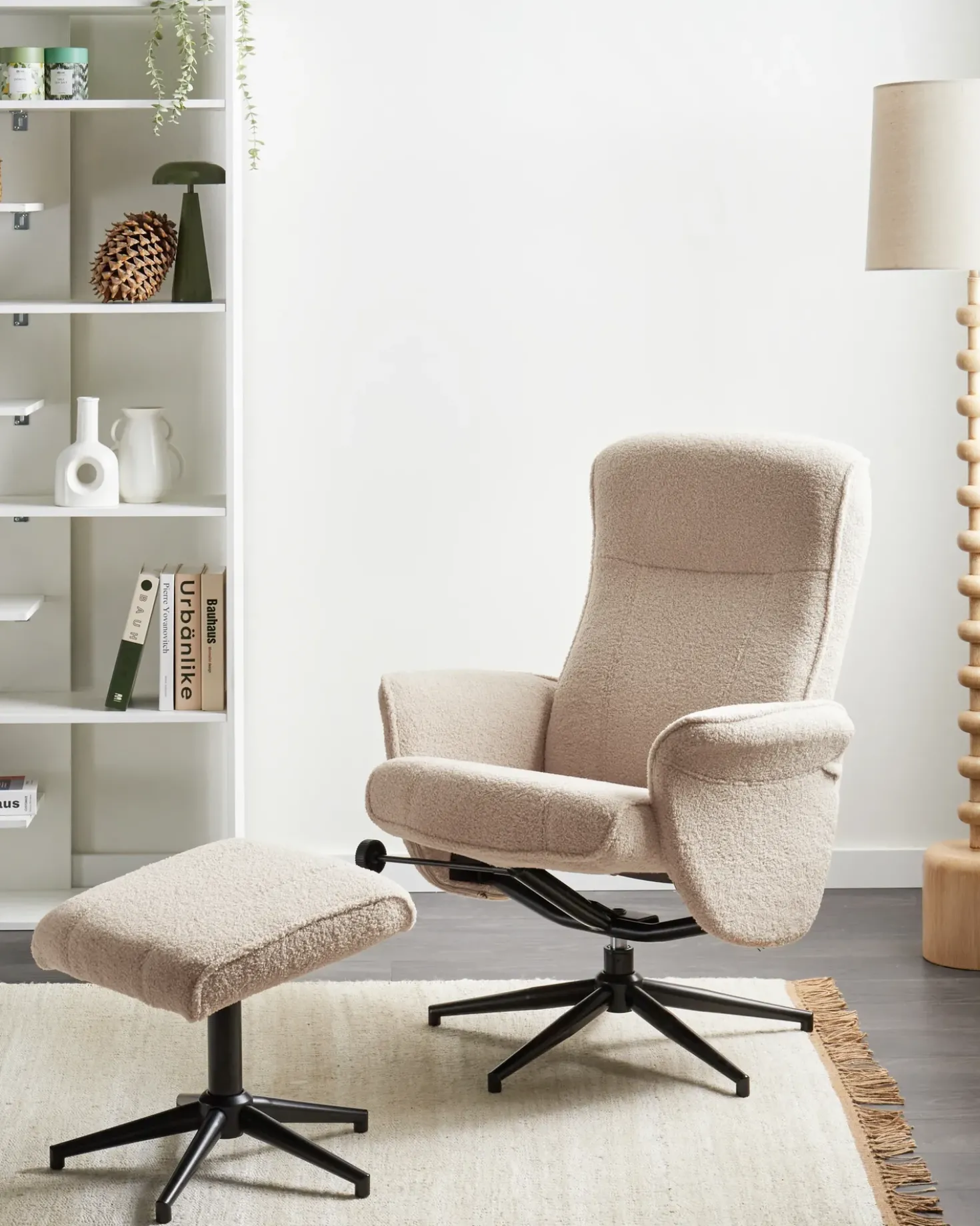 Sedia reclinabile JAPET Bouclé Beige