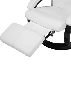 Sedia reclinabile MIGHT Poggiapiedi a scomparsa Pelle sintetica Bianco