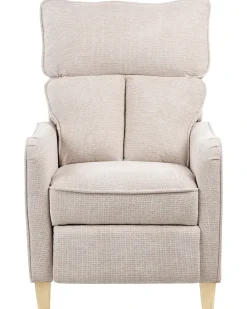 Sedia reclinabile ROYSTON Poggiapiedi a scomparsa Tessuto Beige