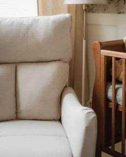 Sedia reclinabile ROYSTON Poggiapiedi a scomparsa Tessuto Beige