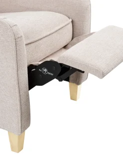 Sedia reclinabile ROYSTON Poggiapiedi a scomparsa Tessuto Beige