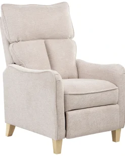 Sedia reclinabile ROYSTON Poggiapiedi a scomparsa Tessuto Beige