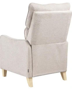 Sedia reclinabile ROYSTON Poggiapiedi a scomparsa Tessuto Beige