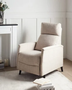 Sedia reclinabile SELVIK Poggiapiedi a scomparsa Tessuto Beige