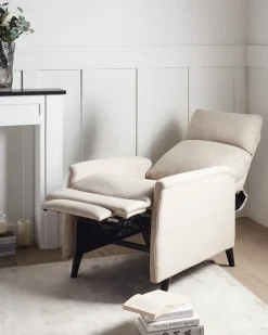 Sedia reclinabile SELVIK Poggiapiedi a scomparsa Tessuto Beige