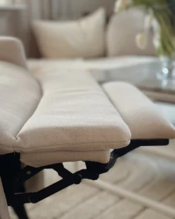 Sedia reclinabile SELVIK Poggiapiedi a scomparsa Tessuto Bianco sporco