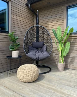 Sedia sospesa da fissare al soffitto ALATRI Rattan sintetico (PE) Nero