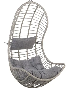 Sedia sospesa da fissare al soffitto PINETO Rattan sintetico (PE) Grigio