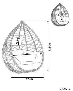 Sedia sospesa da fissare al soffitto ARSITA Rattan sintetico (PE) Naturale