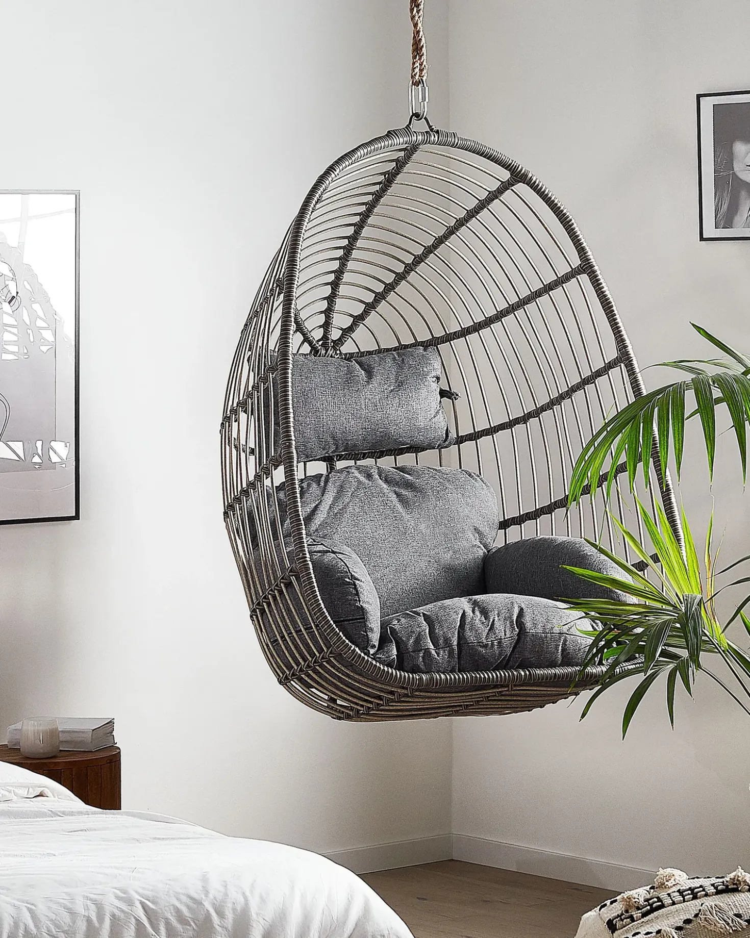 Sedia sospesa da fissare al soffitto CASOLI Rattan sintetico (PE) Grigio