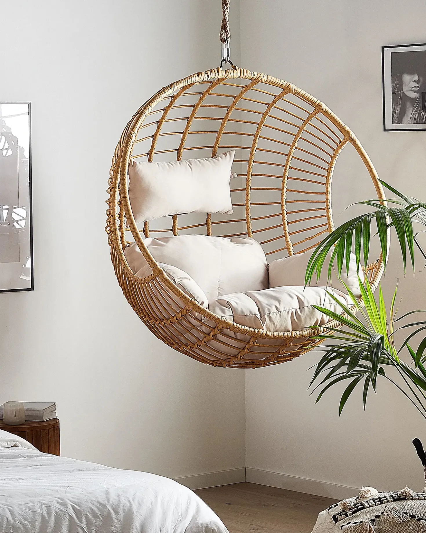 Sedia sospesa da fissare al soffitto ASPIO Rattan sintetico (PE) Naturale
