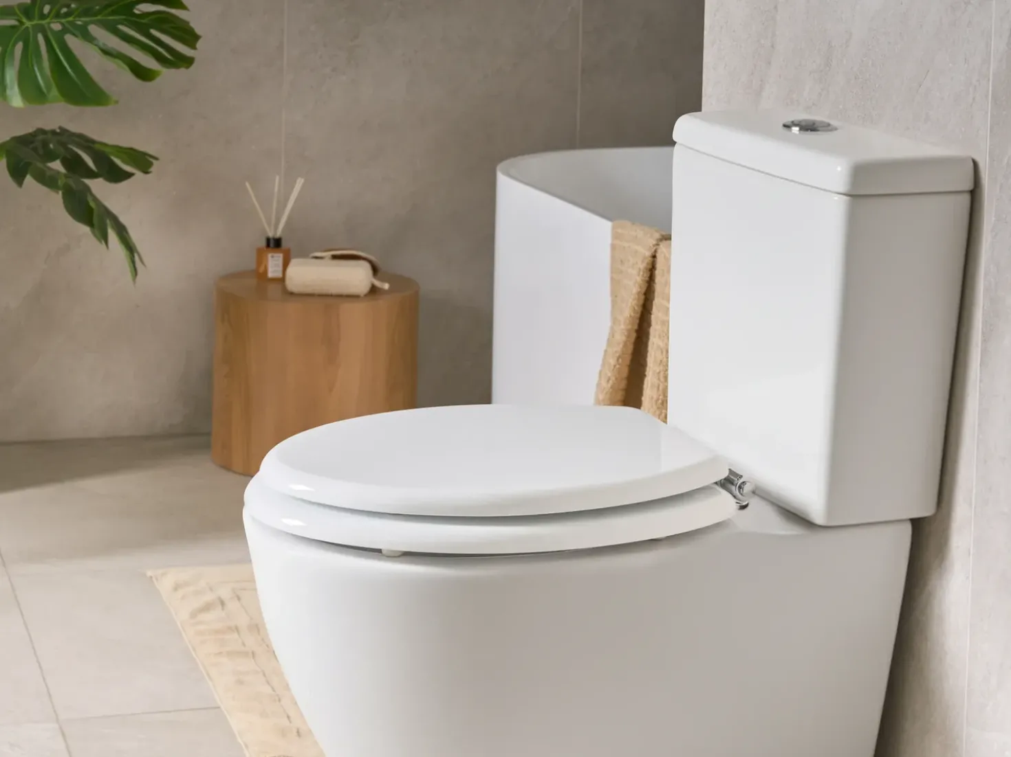 Sedile per WC MAZARUNI Soft Close Fibra a media densità (MDF) Bianco