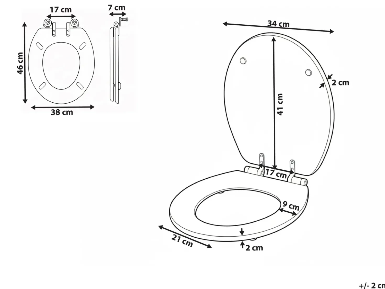 Sedile per WC MAZARUNI Soft Close Fibra a media densità (MDF) Bianco