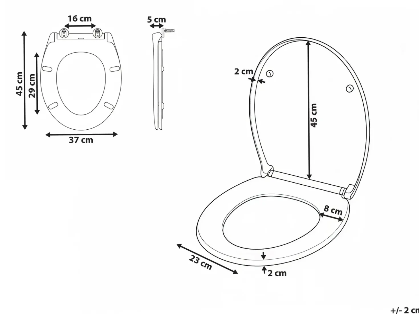 Sedile per WC PAPURI Soft Close Duroplastica Nero