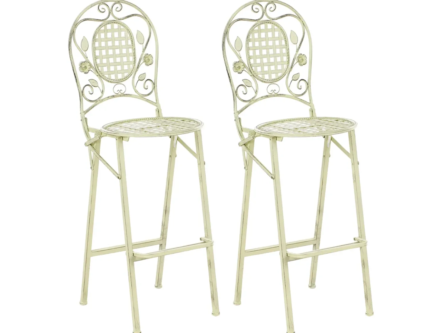Set bar da giardino Pieghevole BIVIO Metallo Verde chiaro