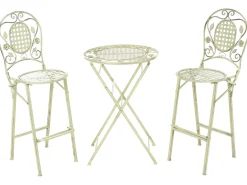 Set bar da giardino Pieghevole BIVIO Metallo Verde chiaro