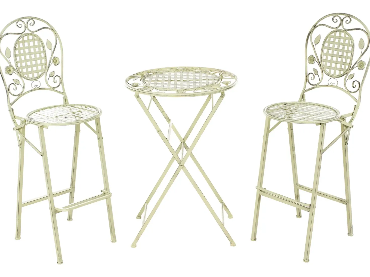 Set bar da giardino Pieghevole BIVIO Metallo Verde chiaro