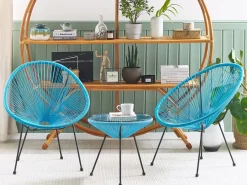 Set bistrot ACAPULCO II Rattan sintetico (PE) Blu