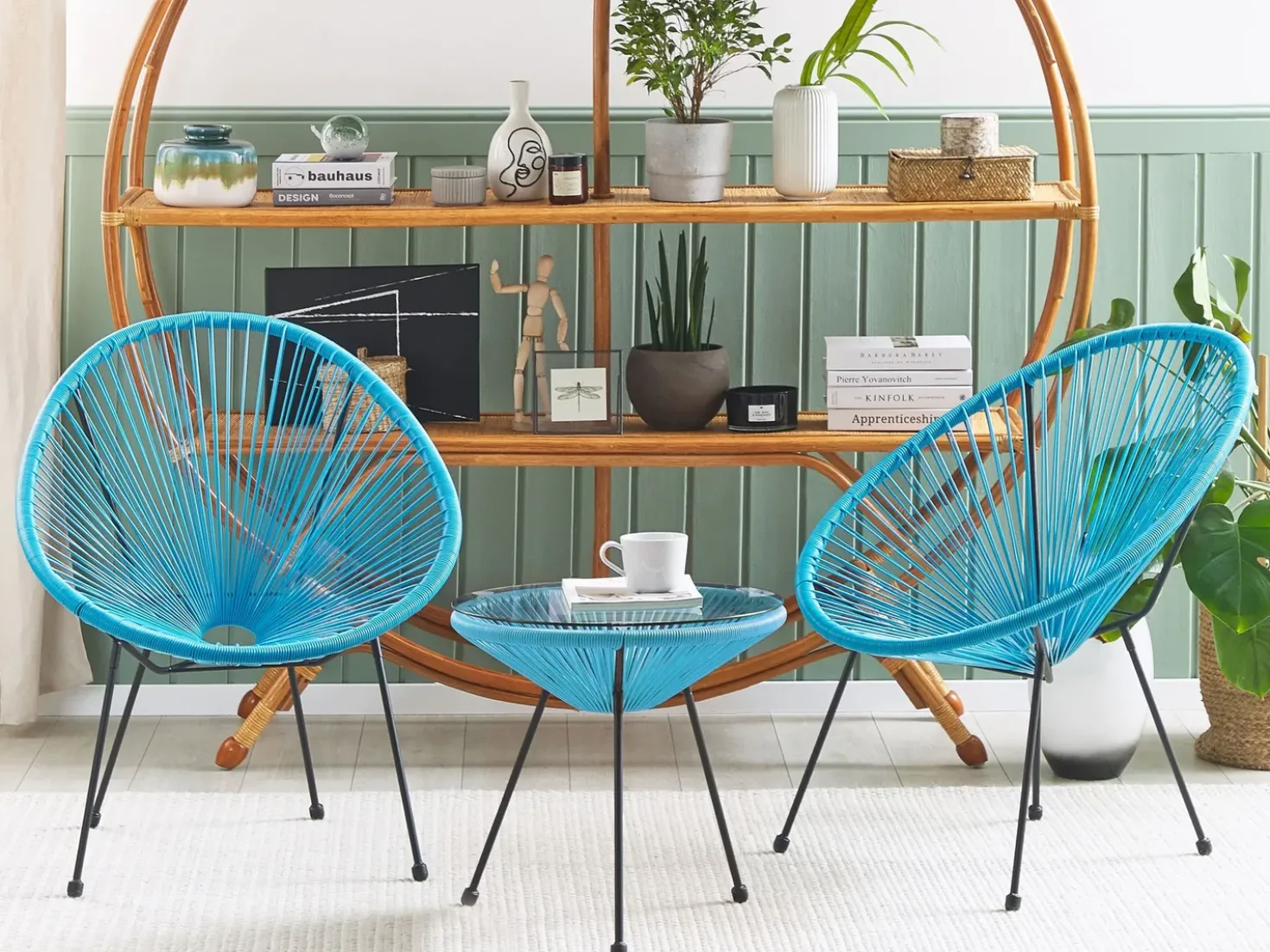 Set bistrot ACAPULCO II Rattan sintetico (PE) Blu