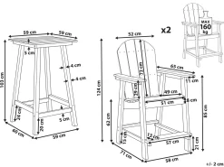 Set bistrot ADIRONDACK Grigio scuro
