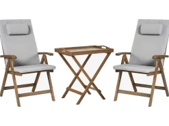 Set bistrot AMANTEA PREMIUM Legno d'acacia Grigio chiaro