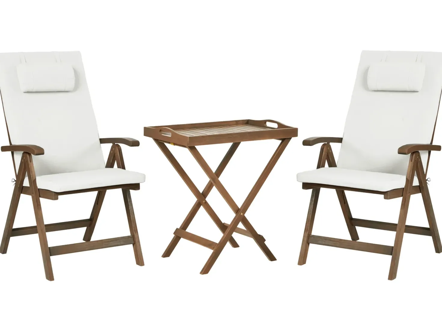 Set bistrot AMANTEA PREMIUM Legno d'acacia Bianco sporco