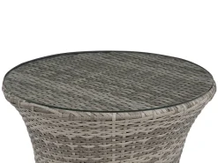 Set bistrot con cuscini CAPRI Rattan sintetico (PE) Grigio