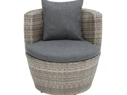 Set bistrot con cuscini CAPRI Rattan sintetico (PE) Grigio