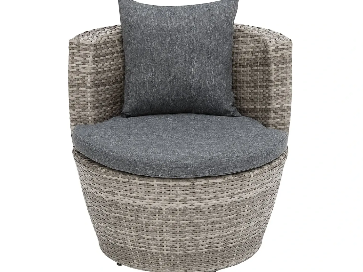 Set bistrot con cuscini CAPRI Rattan sintetico (PE) Grigio